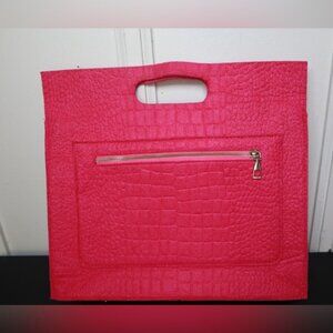 SHEIN Neon Pink crocodile embossed square bag